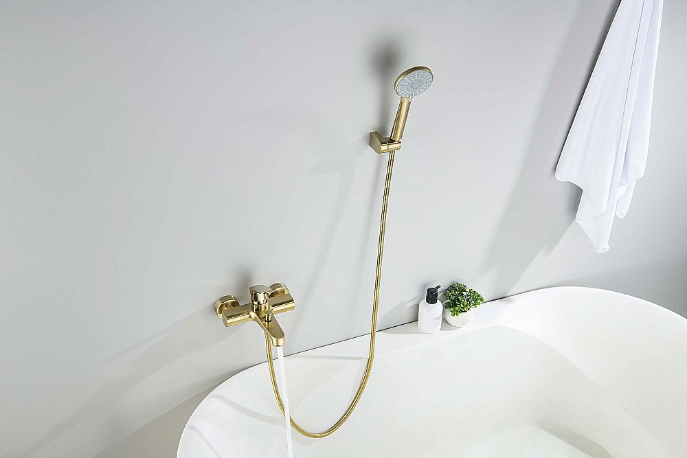 Смеситель для ванны Aquatek Оберон AQ1249BG золото шлифованное купить в интернет-магазине сантехники Sanbest
