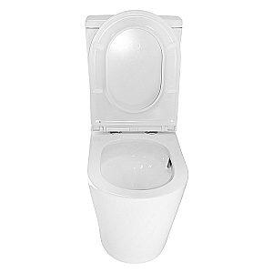 Унитаз напольный Azario Margo AZ-2125-UQ1 белый, безободковый, с бачком, с крышкой микролифт, слив торнадо купить в интернет-магазине Sanbest