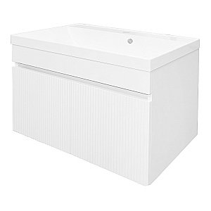 Тумба с раковиной подвесная Loranto Serenada CS00096748 70 белая для ванной в интернет-магазине Sanbest