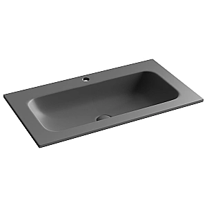 Тумба с раковиной Sancos Velta 80 VL80GG+CN7012MDH серо-зеленая/раковина темный антрацит матовый,  с отверстием для ванной в интернет-магазине Sanbest