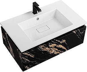 Тумба с раковиной Cezares Slider 80 SLIDER-800-1C-SO-NF черный фьюжн для ванной в интернет-магазине Sanbest