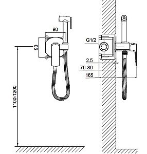 Гигиенический душ WONZON & WOGHAND WW-88829031-BGM темный графит купить в интернет-магазине сантехники Sanbest