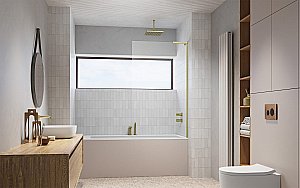 Шторка для ванны Radaway Modo SL Brushed Gold PNJ II 70 стекло прозрачное/профиль брашированное золото купить в интернет-магазине Sanbest