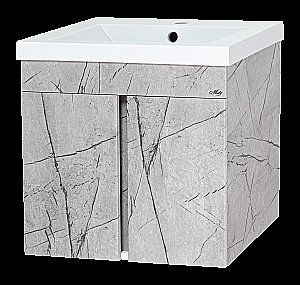 Тумба с раковиной Misty Торос - 60 П-Тор0060-011 серый мрамор для ванной в интернет-магазине Sanbest