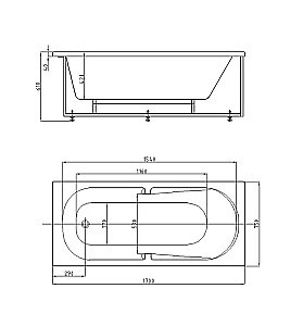 Ванна Aquatek Лея 170х75 белая купить в интернет-магазине Sanbest