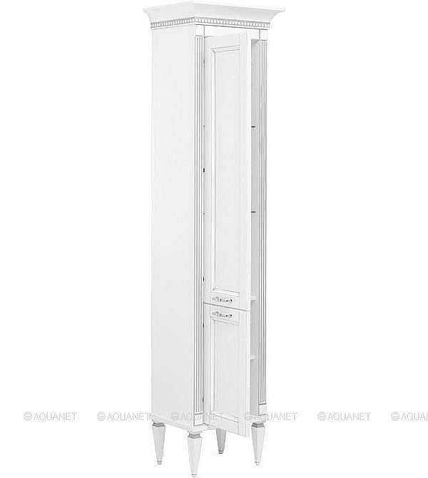 Шкаф-пенал Aquanet Селена 40 белый/серебро для ванной в интернет-магазине сантехники Sanbest