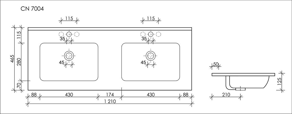 Раковина Ceramica Nova Element CN7004 122 купить в интернет-магазине Sanbest