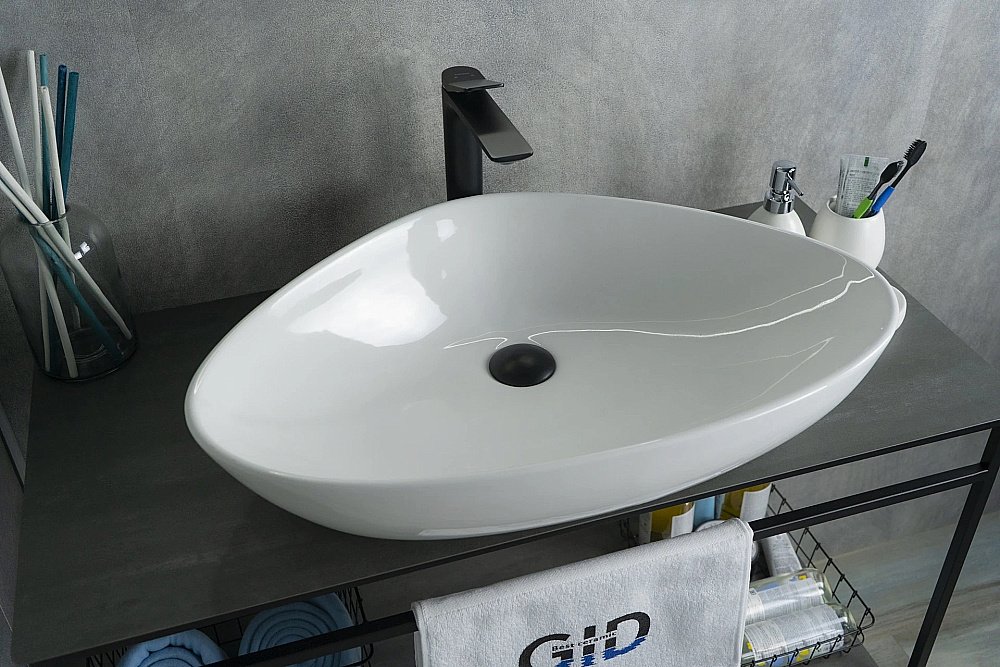 Раковина накладная Gid Creativo 67 N9062 51117 белая купить в интернет-магазине Sanbest