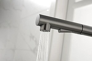 Смеситель для кухни Paulmark Neo Ne214419-GM вороненая сталь купить в интернет-магазине сантехники Sanbest