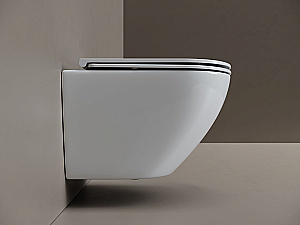 Унитаз подвесной Ceramica Nova Whirl CN11007T белый, безободковый, с крышкой микролифт, слив торнадо купить в интернет-магазине Sanbest