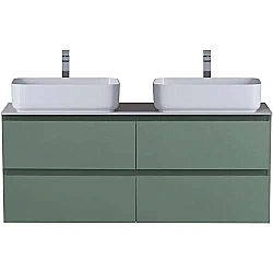 Тумба с раковиной и столещницей BelBagno 120 KRAFT-1200-4C-SO-VO+KEP-120-2-CEM еловая матовая для ванной в интернет-магазине Sanbest