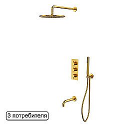 Душевая система WhiteCross Y YSET11GLB матовое золото купить в интернет-магазине сантехники Sanbest