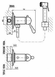 Гигиенический душ Rav-Slezak Labe L447SM бронза купить в интернет-магазине сантехники Sanbest
