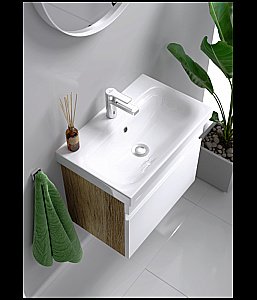 Тумба с раковиной Aqwella Smart 60 дуб балтийский для ванной в интернет-магазине Sanbest