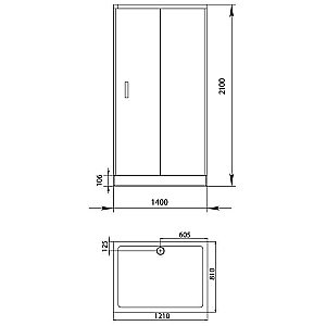 Душевой уголок Aquanet Alfa NAA1131 140x80 стекло прозрачное/профиль хром купить в интернет-магазине Sanbest