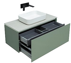 Тумба с раковиной Allen Brau Infinity 100 1.21004.CGM олива матовый для ванной в интернет-магазине Sanbest