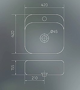Раковина накладная Gid Geometrico 42 N9284 51219 белая купить в интернет-магазине Sanbest