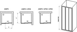 Душевая дверь Ravak SUPERNOVA ASDP3 00VA03R2ZG 100x198 черный/Grape купить в интернет-магазине Sanbest