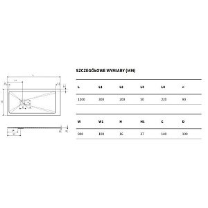 Душевой поддон Excellent Arda 120x90 серый купить в интернет-магазине Sanbest