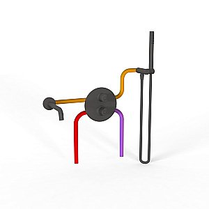 Смеситель для ванны PAINI Cox 78PZSET26911THBATH черный матовый купить в интернет-магазине сантехники Sanbest