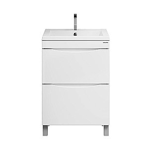 Тумба с раковиной напольная Grossman Виста 58 с 2-я ящ, белый глянец для ванной в интернет-магазине Sanbest