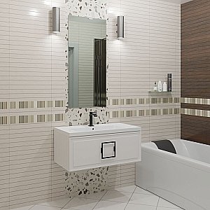 Тумба с раковиной LA FENICE Cubo Bianca 80 белая/ручка черная для ванной в интернет-магазине Sanbest