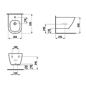 Биде подвесное Laufen Lua 8.3008.1.000.302.1 белое купить в интернет-магазине Sanbest