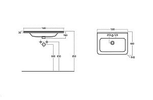 Тумба с раковиной BelBagno ALBANO 2C SO CER 50 Pino Scania для ванной в интернет-магазине Sanbest