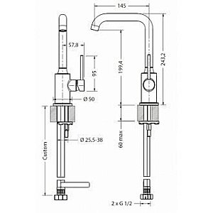 Смеситель для раковины Crosswater 17-01-PC купить в интернет-магазине сантехники Sanbest