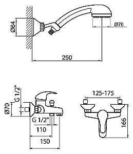 Смеситель для ванны Webert Sax Evolution SX850101015 купить в интернет-магазине сантехники Sanbest