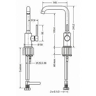 Смеситель для раковины Crosswater 17-01-PC купить в интернет-магазине сантехники Sanbest
