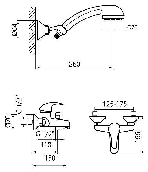 Смеситель для ванны Webert Sax Evolution SX850101015 купить в интернет-магазине сантехники Sanbest