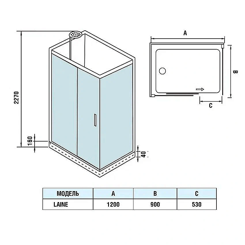 Душевая кабина WeltWasser WW500 LAINE XL 1211 профиль матовый хром/стекло прозрачное купить в интернет-магазине Sanbest
