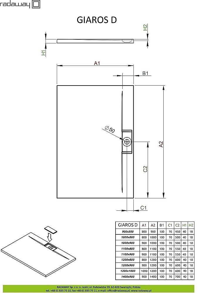 Душевой поддон Radaway Giaros D M3GRD1210 120x100 белый купить в интернет-магазине Sanbest