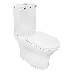 Унитаз напольный Azario Tesoro AZ-8501 белый, безободковый, с бачком, с крышкой микролифт, слив торнадо купить в интернет-магазине Sanbest