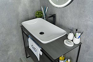 Раковина накладная Gid Geometrico 70 N9122 (E408) 51124 белая купить в интернет-магазине Sanbest