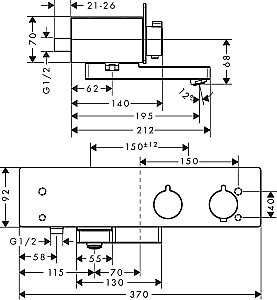 Термостат для ванны Hansgrohe ShowerTablet 13107000 купить в интернет-магазине сантехники Sanbest