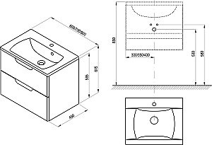 Тумба с раковиной Ravak CLASSIC II SD 70 белая для ванной в интернет-магазине Sanbest