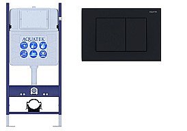Инсталляция для унитаза Aquatek ECO Standart INS-0000014 с кнопкой KDI-0000012 черная матовая купить в интернет-магазине сантехники Sanbest