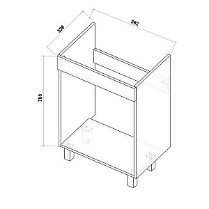 Тумба с раковиной Grossman НЕО-60 с ящиками белая для ванной в интернет-магазине Sanbest