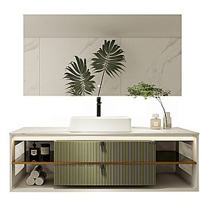 Тумба с раковиной Black & White Gravity AV707.1500 MINT матовый зеленый для ванной в интернет-магазине Sanbest