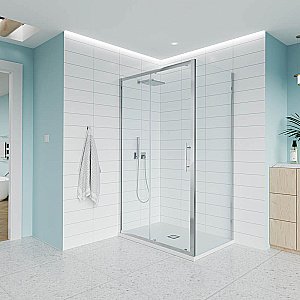 Душевой уголок Veconi Evo 100SP CH 100x70 стекло прозрачное/профиль хром купить в интернет-магазине Sanbest