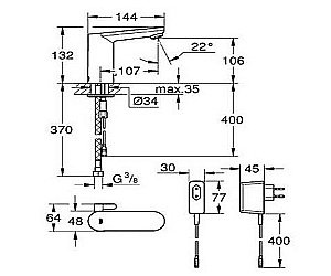 Смеситель для раковины Grohe Eurosmart Cosmopolitan E 36325001 купить в интернет-магазине сантехники Sanbest