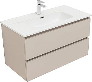 Тумба с раковиной Aquanet Вега 2.0 337944/284029 90 бежевый для ванной в интернет-магазине Sanbest