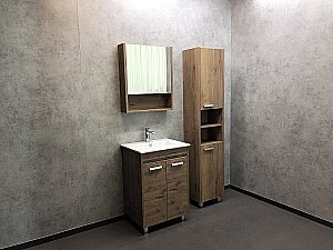 Шкаф-колонна Comforty Марио 00-00004160 40 дуб темный для ванной в интернет-магазине сантехники Sanbest