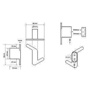 Крючок Bemeta Organic Black 167106200L черный купить в интернет-магазине сантехники Sanbest