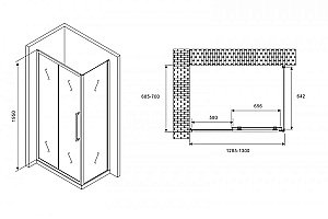 Душевой уголок Abber Schwarzer Diamant AG30130H-S70 130x70 купить в интернет-магазине Sanbest