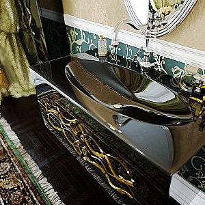 Тумба с раковиной Aqwella Due amanti 100 DUE0110 черная для ванной в интернет-магазине Sanbest