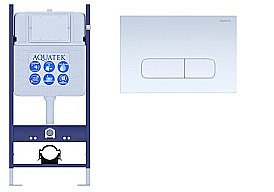 Инсталляция для унитаза Aquatek ECO Standart INS-0000014 с кнопкой KDI-0000013 белая купить в интернет-магазине сантехники Sanbest