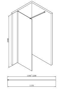 Душевая перегородка ABBER Immer Offen AG61120B 120 купить в интернет-магазине Sanbest